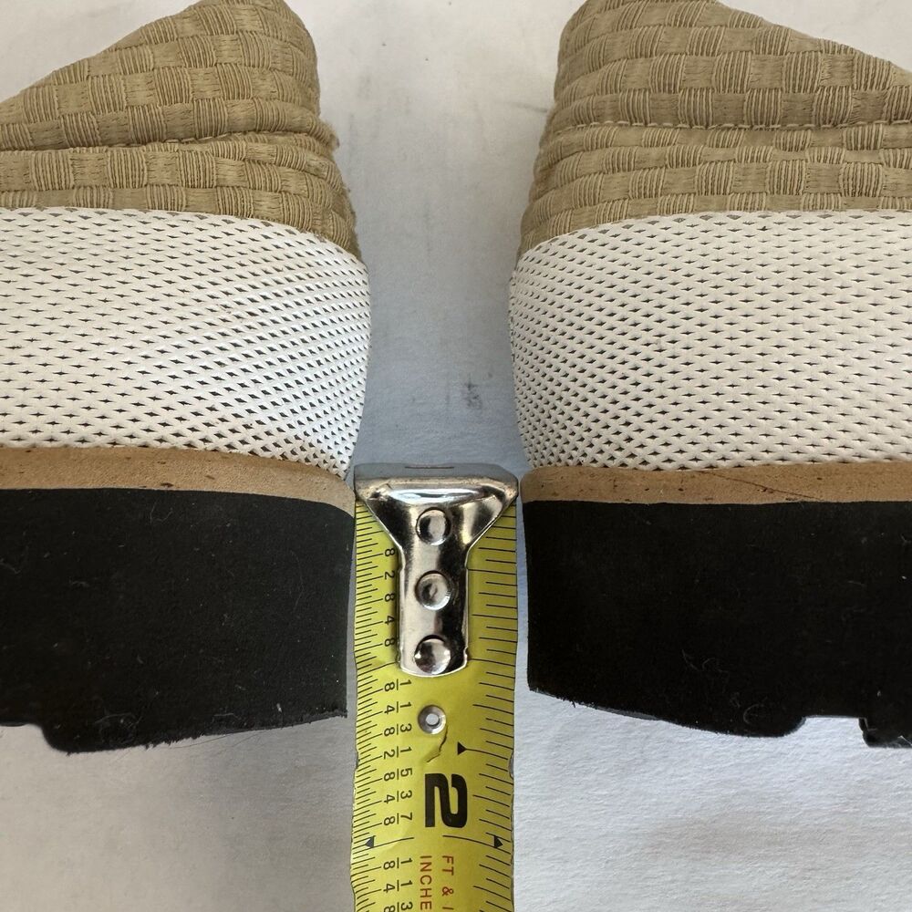 Pas de Rouge Tan & White Stretch‎ Fabric Slip On Flat Shoes Women EU 38.5 US 7.5 - Picture 12 of 16